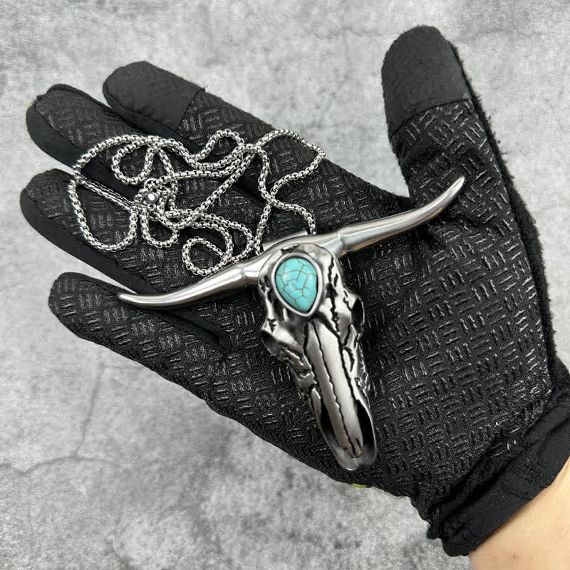 Longhorn Skull Turquoise Multi-function EDC Tool Pendant Belt Buckle