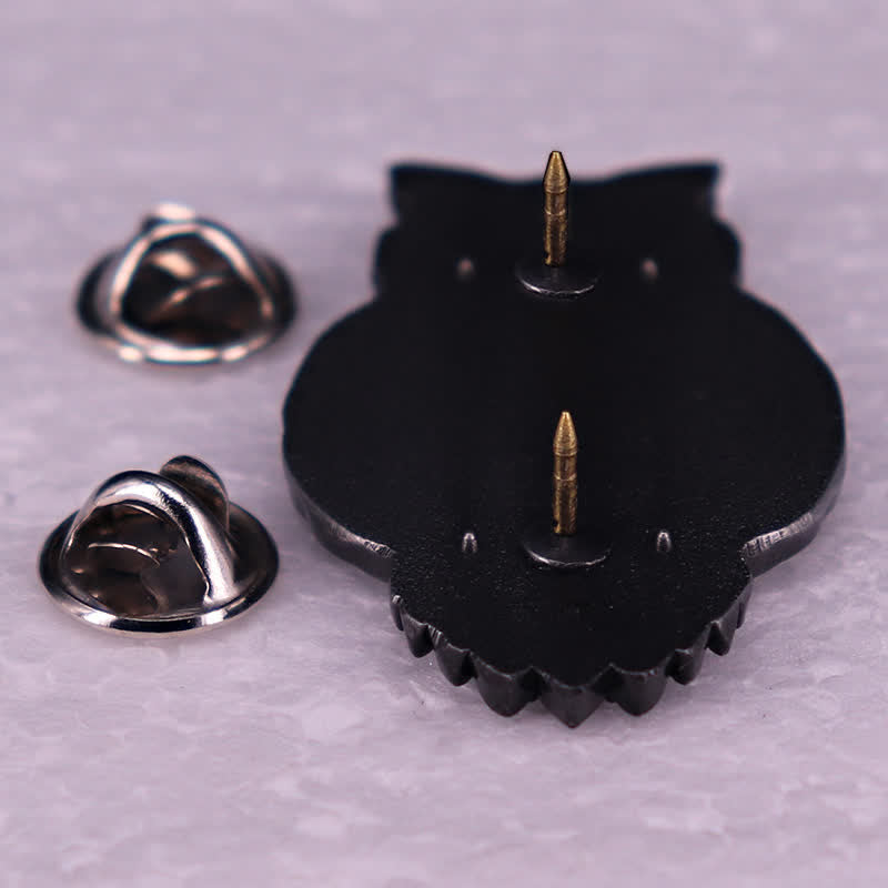 Owl Bird Talons Eyes Skull Skeleton Brooch